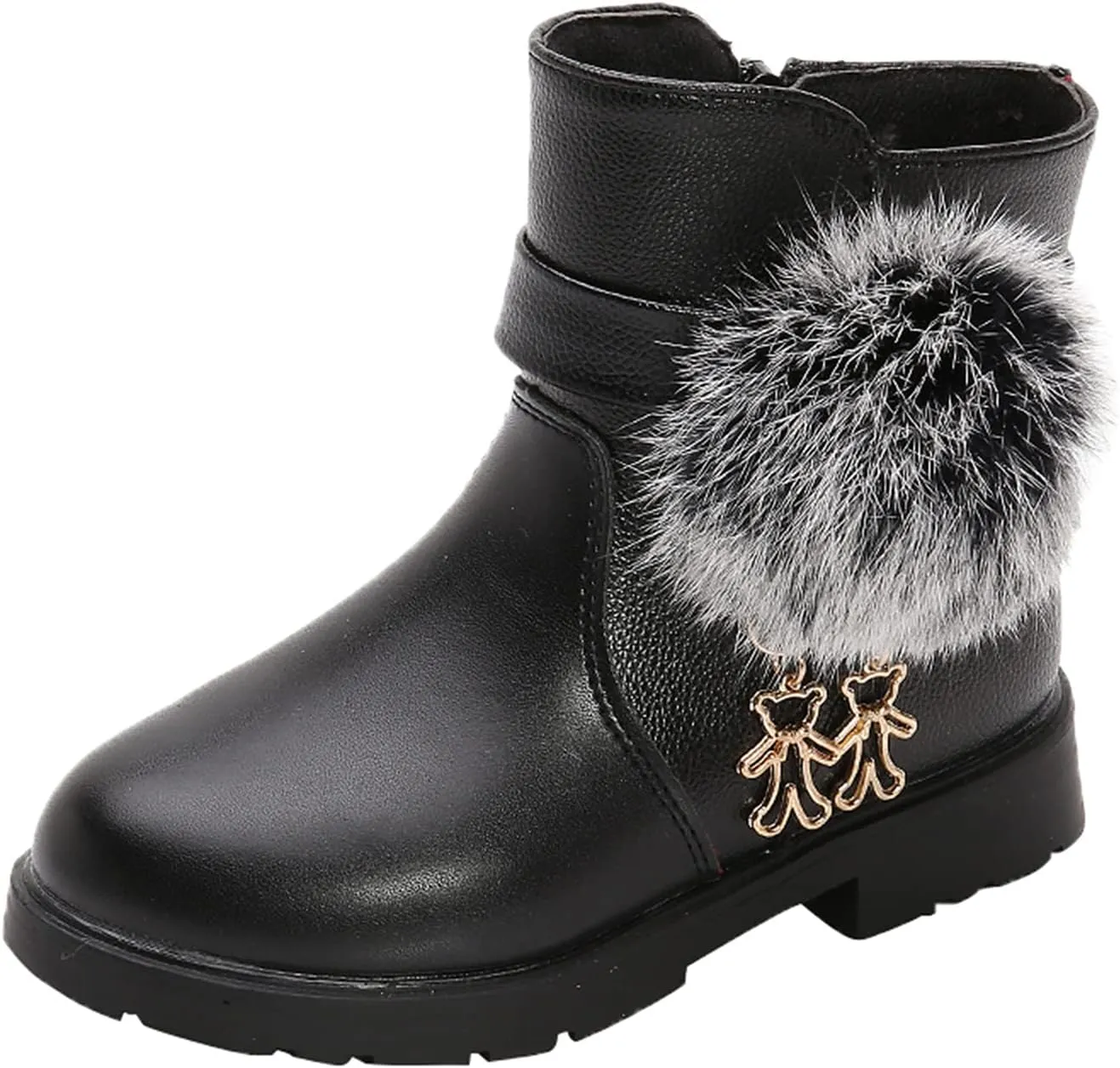 Big Kids &Little Kids Girls Princess Shoes Fashion Bowkont Artificial Leather Boots Snow Boots 4-12.5Y