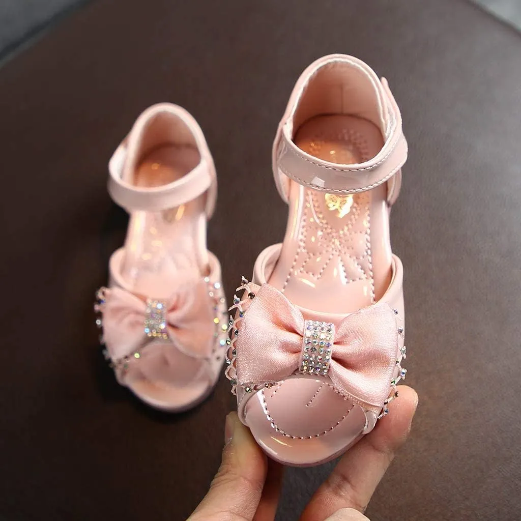 EnJoCho Party Infant Baby 18Months-7Years Leather Sandals Toddler Bowknot Girls Princess Kids Shoes Baby Shoes