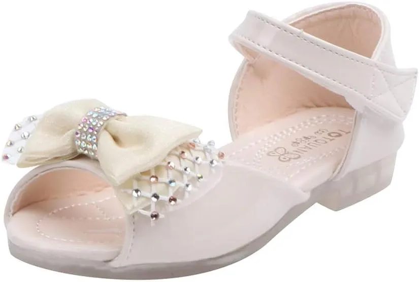 EnJoCho Party Infant Baby 18Months-7Years Leather Sandals Toddler Bowknot Girls Princess Kids Shoes Baby Shoes