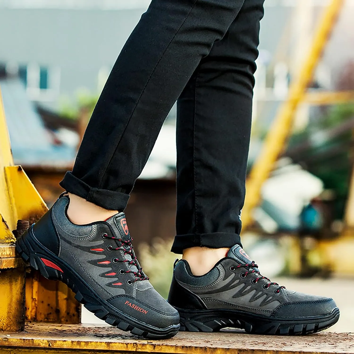 Hiking Shoes for Men Walking Fashion Casual Loafers Breathable Hiking Shoes Casual Mid Top Mens
