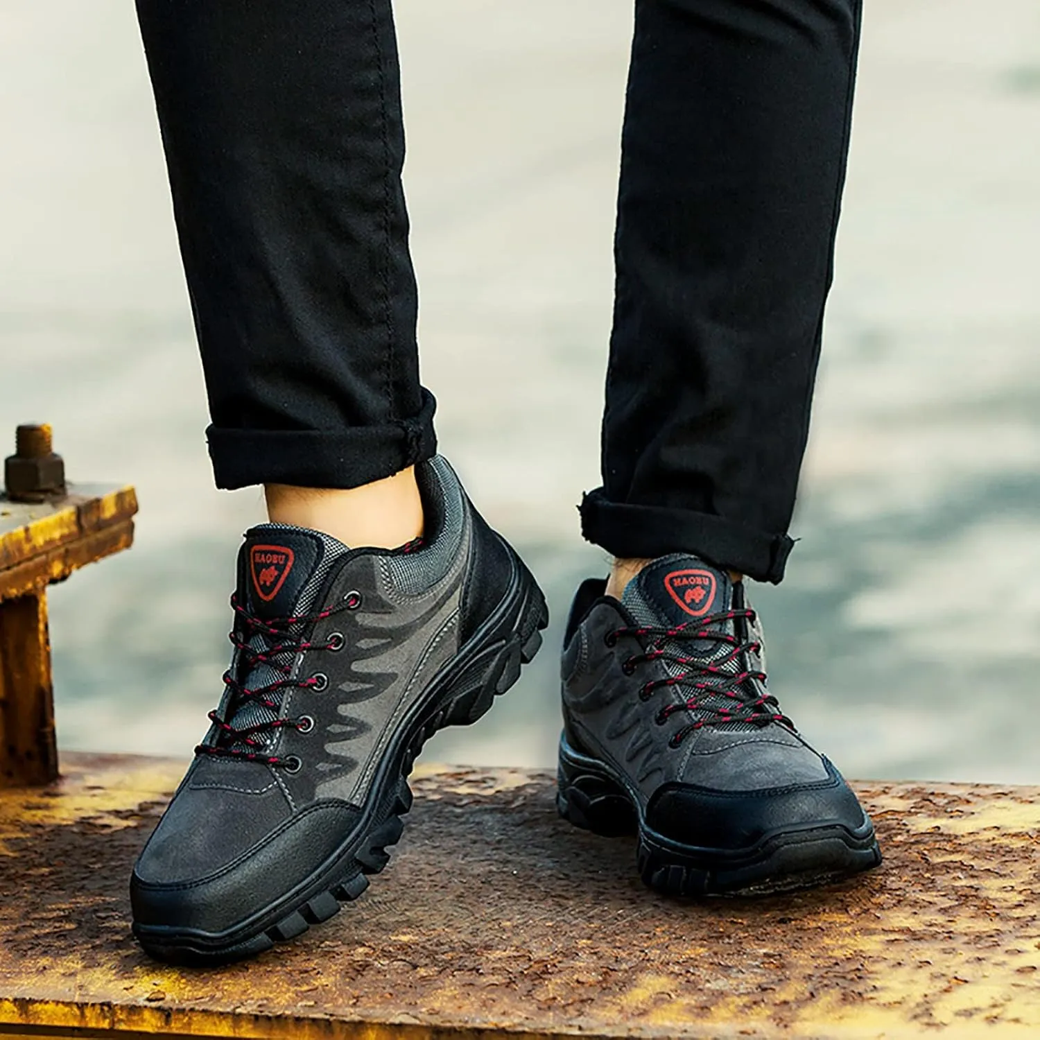 Hiking Shoes for Men Walking Fashion Casual Loafers Breathable Hiking Shoes Casual Mid Top Mens