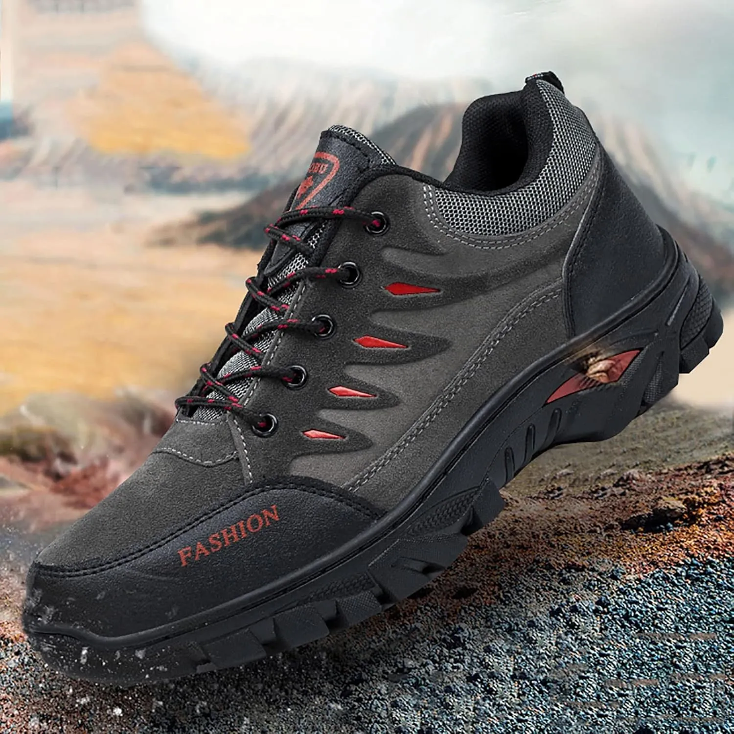Hiking Shoes for Men Walking Fashion Casual Loafers Breathable Hiking Shoes Casual Mid Top Mens