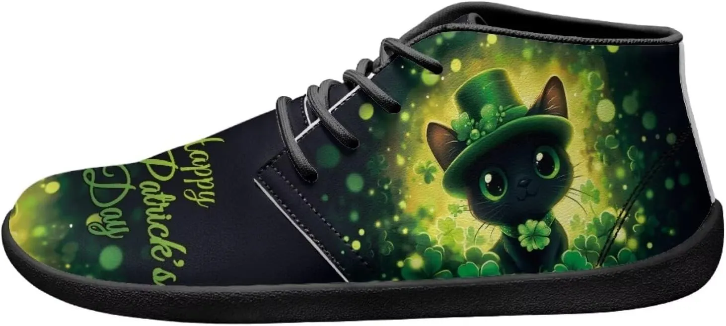 Howilath St. Patrick's Day Barefoot Running Shoes Men Extra Width Running Shoes Trail Running Sneakers for Walking Hiking