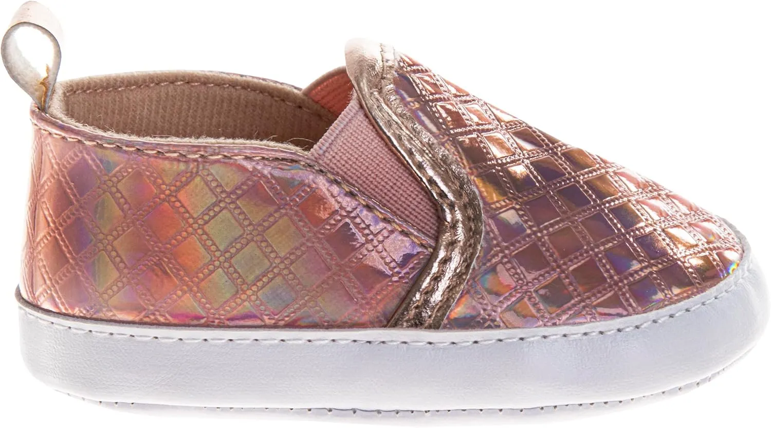 Josmo Baby Girls Sneaker Metallic Soft Sole Anti-Slip Newborn Casual Shoes First Walker Crib Shoes Size 2-4 Infant