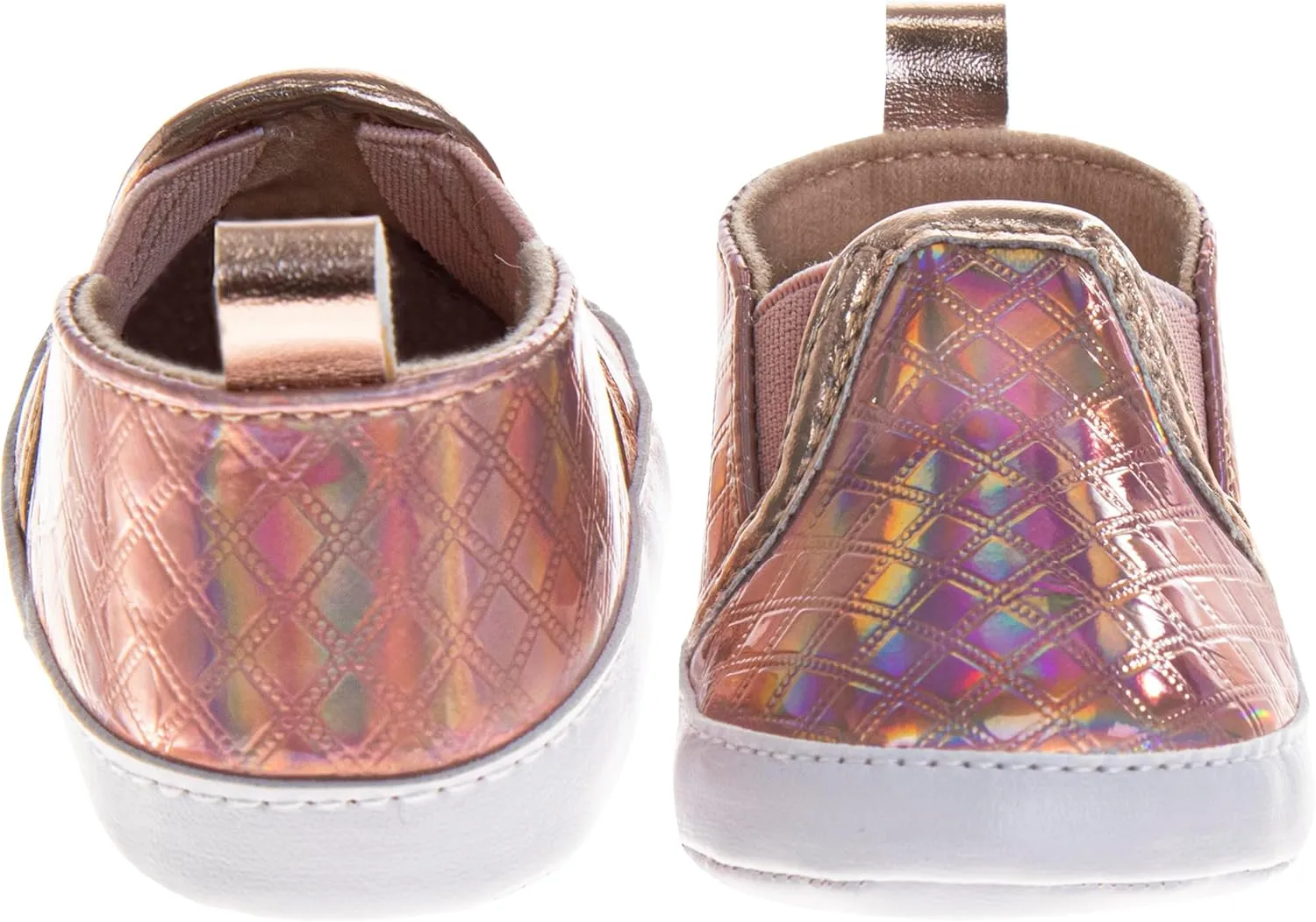 Josmo Baby Girls Sneaker Metallic Soft Sole Anti-Slip Newborn Casual Shoes First Walker Crib Shoes Size 2-4 Infant