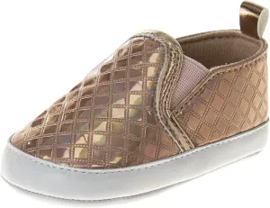 Josmo Baby Girls Sneaker Metallic Soft Sole Anti-Slip Newborn Casual Shoes First Walker Crib Shoes Size 2-4 Infant