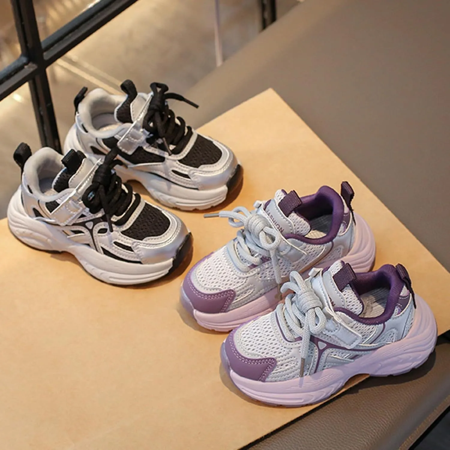 Kids Casual Sneakers for Boys Girls Running Sport Shoes Toddler Tennis Walking Tennis Casual Lace-Up Shoes