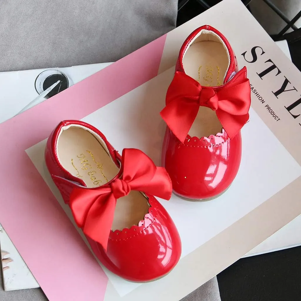 Toddler Dress Shoes,Infant Kids Baby Girls Butterfly Knot Princess Leather Shoes Sandals 0-7 Years