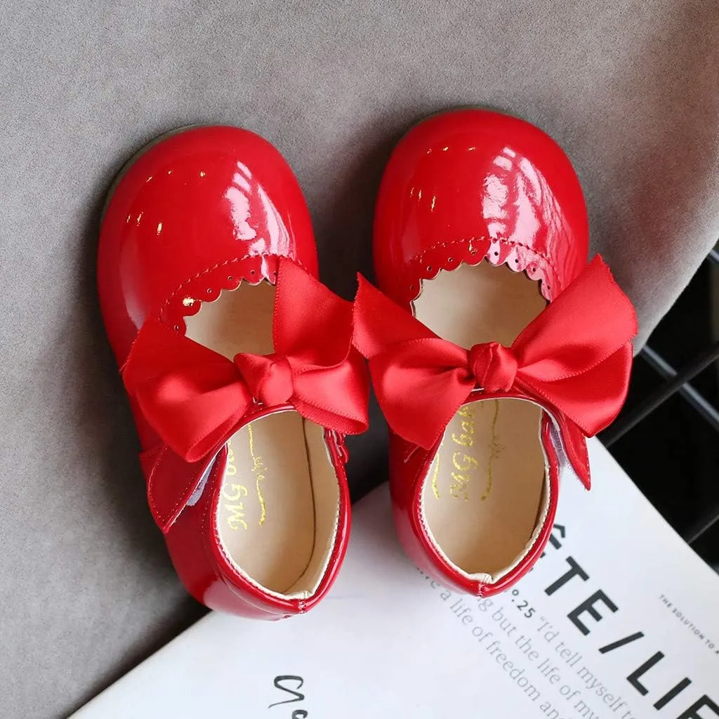 Toddler Dress Shoes,Infant Kids Baby Girls Butterfly Knot Princess Leather Shoes Sandals 0-7 Years