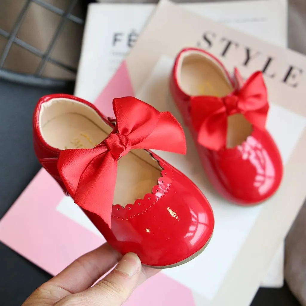 Toddler Dress Shoes,Infant Kids Baby Girls Butterfly Knot Princess Leather Shoes Sandals 0-7 Years