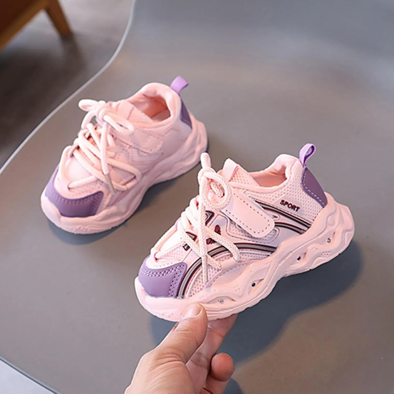 Toddler Girl Light Up Shoes Casual Children Shoes Boys Lac Up Mesh Lightweight Casual Sneaker Luminous Shoes