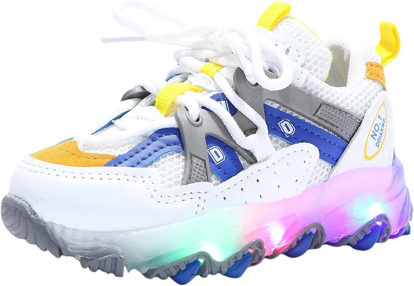 Toddler Girl Shoes Children Kids Baby Girls Boys Sneakers Bling Led Light Casual Lace Up Sport Shoes 1-7 Years