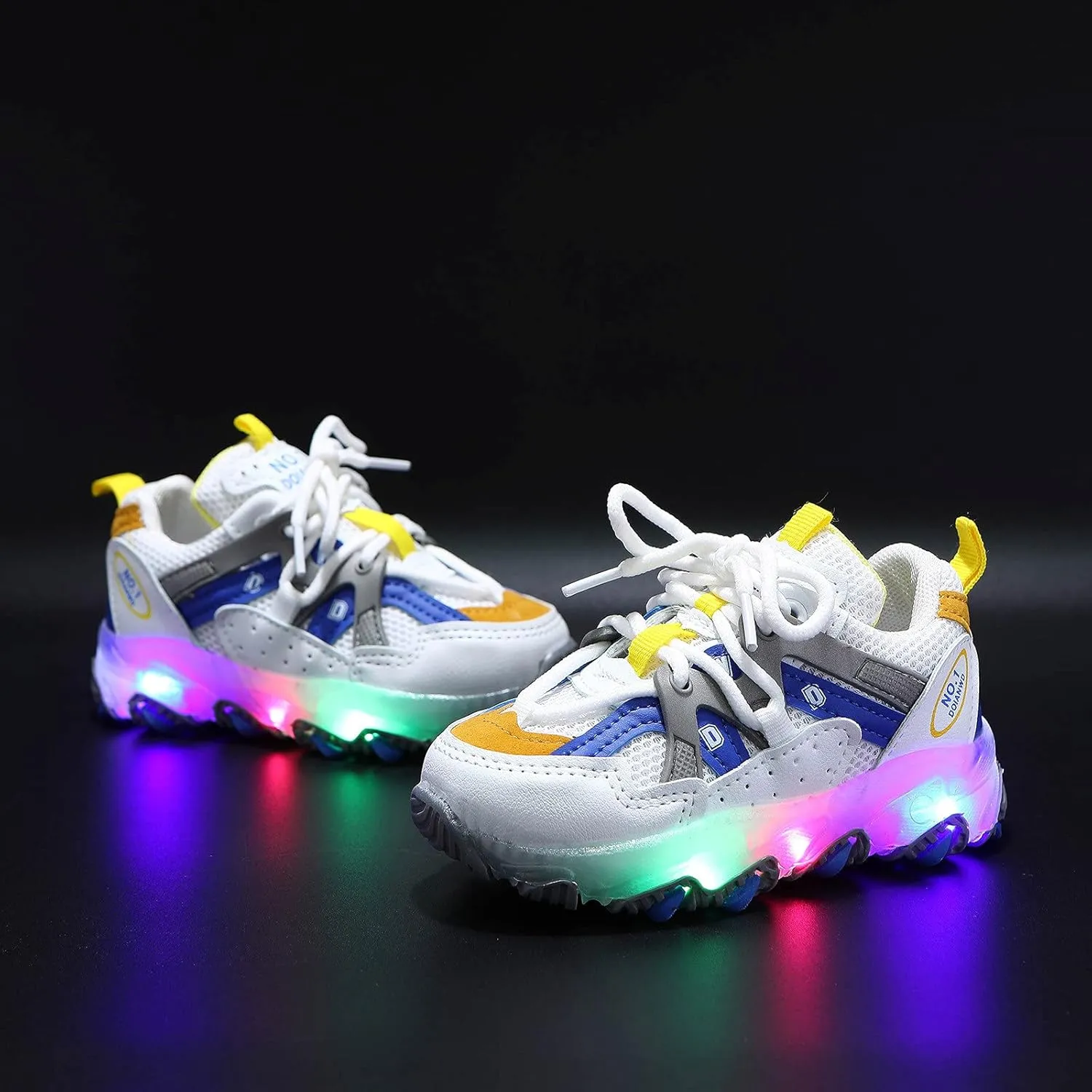Toddler Girl Shoes Children Kids Baby Girls Boys Sneakers Bling Led Light Casual Lace Up Sport Shoes 1-7 Years