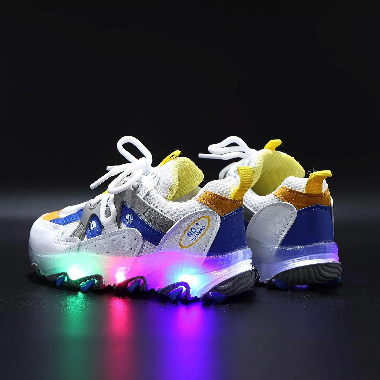 Toddler Girl Shoes Children Kids Baby Girls Boys Sneakers Bling Led Light Casual Lace Up Sport Shoes 1-7 Years