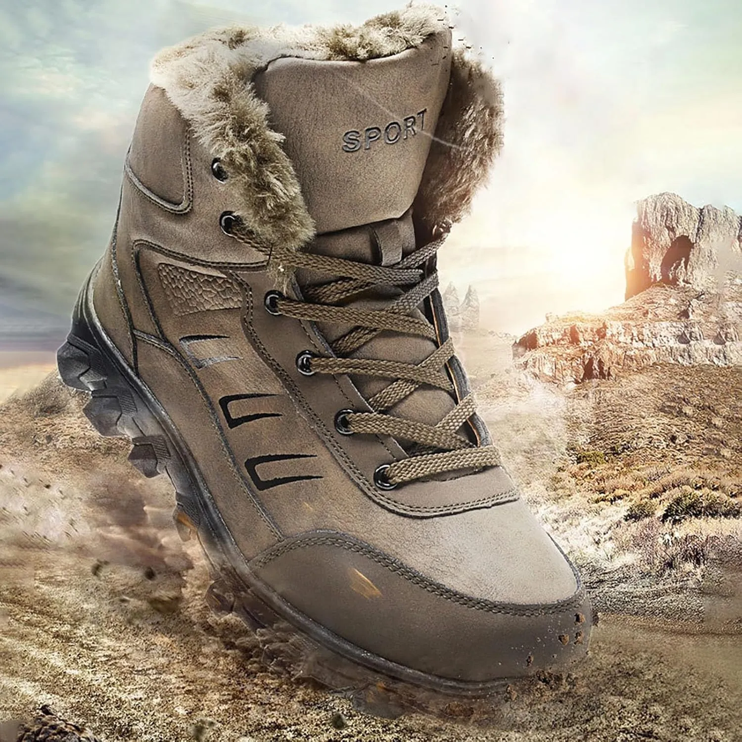 Work Boots for Men Waterproof Hiking Sneakers Zip Up Fur Lined Women's Safety Shoes Food Service Outdoor Botas Waterproof Soft Toe Work Hike Grounded Footwear