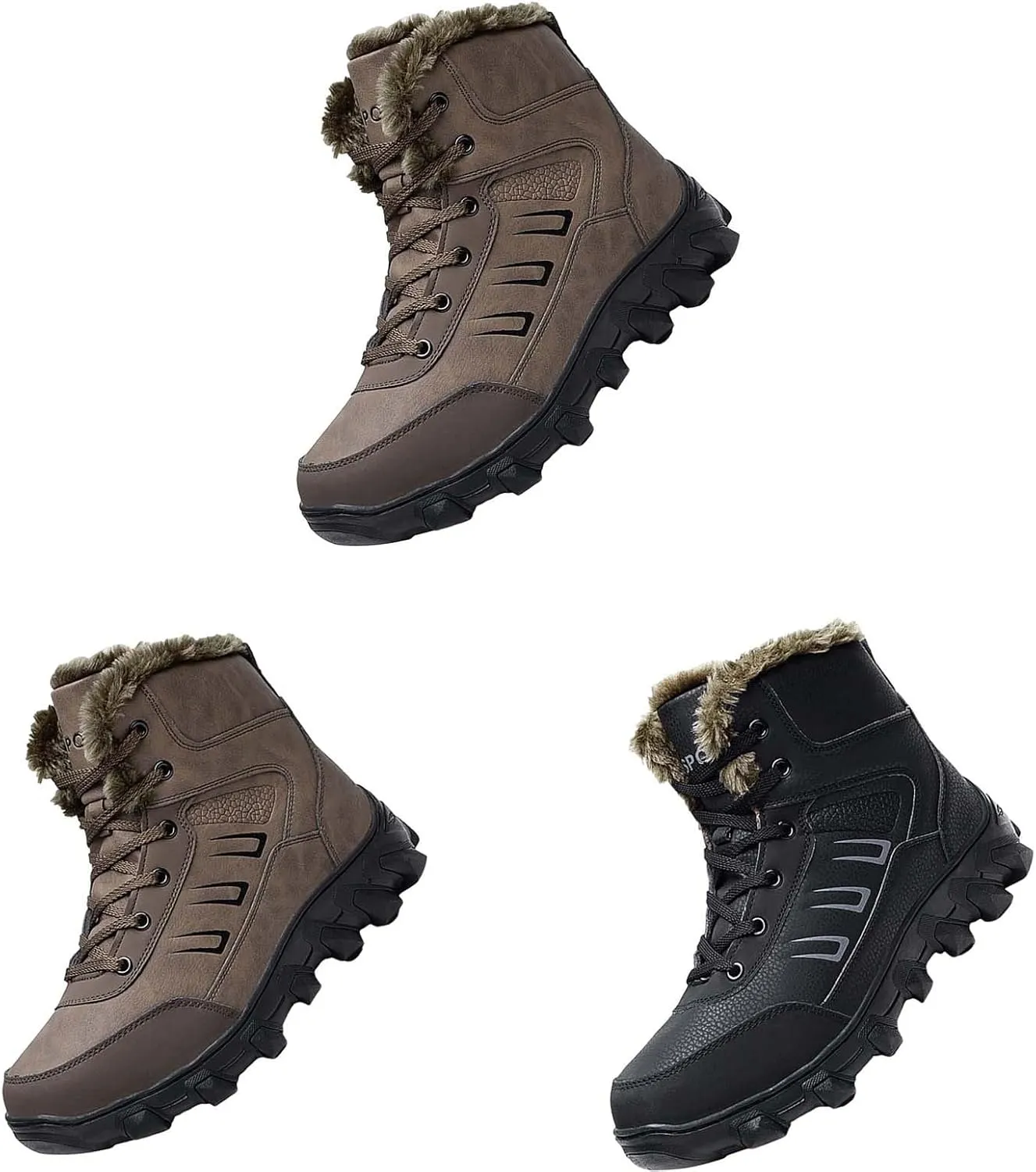 Work Boots for Men Waterproof Hiking Sneakers Zip Up Fur Lined Women's Safety Shoes Food Service Outdoor Botas Waterproof Soft Toe Work Hike Grounded Footwear